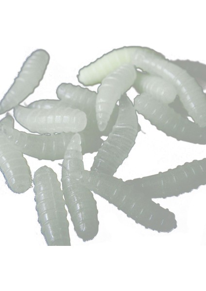 50 Adet 1.6 cm Yem Balıkçılık Kurtçuk Grub Yumuşak Yemler Solucanlar Noctilucent Aydınlık Gece Glow (Yurt Dışından)