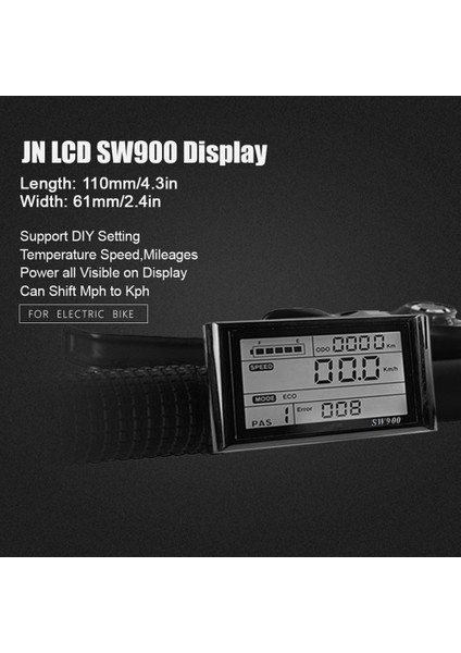 Ebike SW900 LCD Ekran Kontrolü Elektrikli Bisiklet Hız Ölçer Sm Fiş Kayıt Enstrüman Kontrolü/ayarı 24-72V (Yurt Dışından) fırsatları