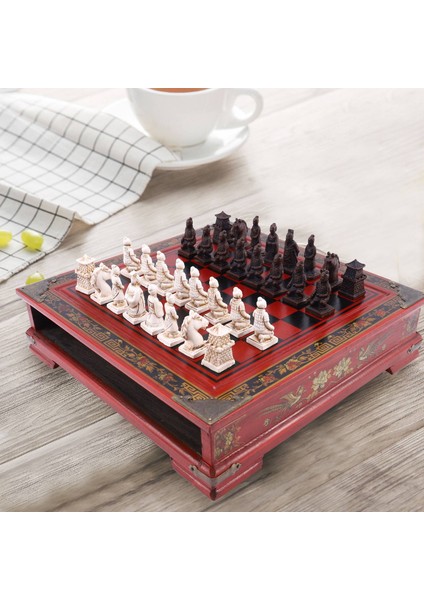 Ahşap Satranç Çin Retro Terracotta Savaşçıları Satranç Ahşap Eski Oyma Yapmak Reçine Satrançtaşı Noel Doğum Günü Premium Hediye (Yurt Dışından) fiyatları