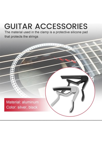 Akustik, Elektro Gitar, Ukulele, Banjo, Halk Gitarı, Elektrik Bas Enstrümanı Için 2 Capo Kapo Gitar Tetikleyicisi (Yurt Dışından) fırsatları