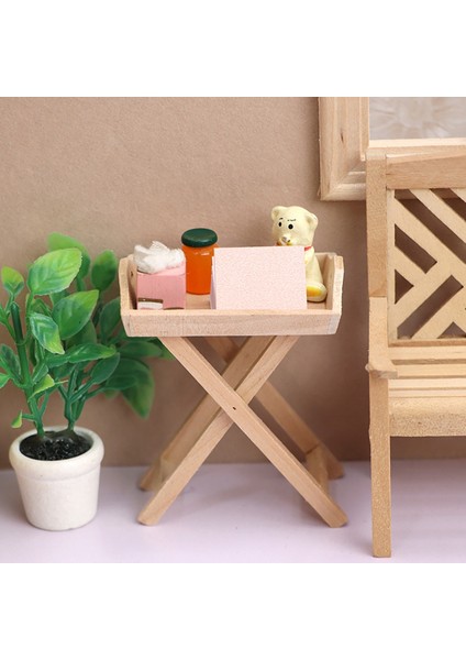 1/12 Dollhouse Minyatür Mini Ahşap Masa Simülasyon Sehpa Mobilya Bebek Için Seramik Karo Aksesuarları (Yurt Dışından)