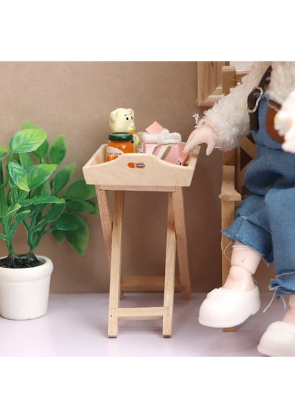 1/12 Dollhouse Minyatür Mini Ahşap Masa Simülasyon Sehpa Mobilya Bebek Için Seramik Karo Aksesuarları (Yurt Dışından)