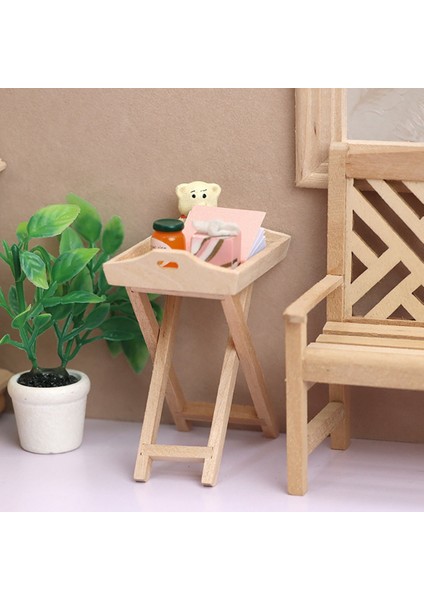 1/12 Dollhouse Minyatür Mini Ahşap Masa Simülasyon Sehpa Mobilya Bebek Için Seramik Karo Aksesuarları (Yurt Dışından)