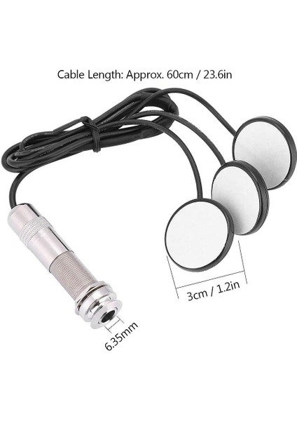 Akustik Gitar Ukulele Mandolin Aletleri Için Gitar Pikap 3x Piezo Pikap Dönüştürücü (Yurt Dışından) fırsatları