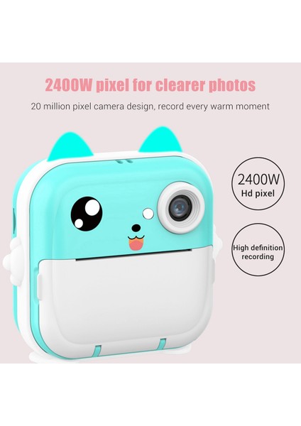 16G Bellek Çocuk Mini Kamera Hd Dijital Fotoğraf Kamera Anında Baskı Kamera Kız Için Noel Hediyesi Mavi (Yurt Dışından) fiyatları