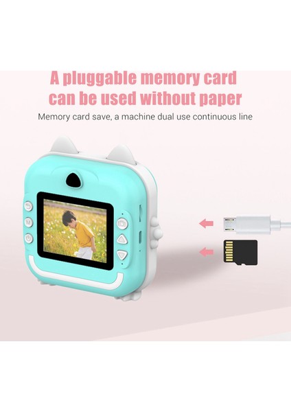 16G Bellek Çocuk Mini Kamera Hd Dijital Fotoğraf Kamera Anında Baskı Kamera Kız Için Noel Hediyesi Mavi (Yurt Dışından) indirimleri