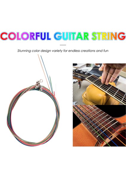 Akustik Gitar Için Gökkuşağı Renkli Renk Dizisini Ayarla (Yurt Dışından) indirimleri