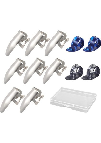 12 Adet Çelik Parmak Seçtikleri Seti, Paslanmaz Çelik Parmak Seçtikleri ve Başparmak Seçtikleri, Parmak Seçtikleri Ayarlanabilir Bas Parmak Seçtikleri (Yurt Dışından)