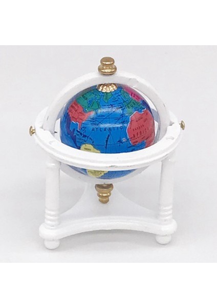 Ahşap Standlı 1/12 Ölçekli Dollhouse Dünya Küre, Bebek Evi Için Mini Küre Dollhouse Kalem Teşhir Rafı Dekorasyon Kahverengi (Yurt Dışından)
