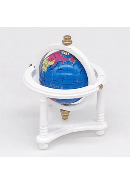 Ahşap Standlı 1/12 Ölçekli Dollhouse Dünya Küre, Bebek Evi Için Mini Küre Dollhouse Kalem Teşhir Rafı Dekorasyon Kahverengi (Yurt Dışından)