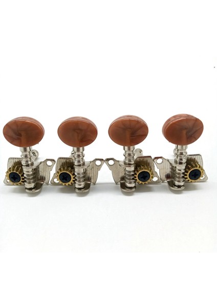 2R2L Metal Ukulele Kilitleme Dize Tuner Gitar Tuning Peg Makine Kafası Kahverengi Kafa Mandal ile Ukulele Gitar Parçası (Yurt Dışından) fırsatları