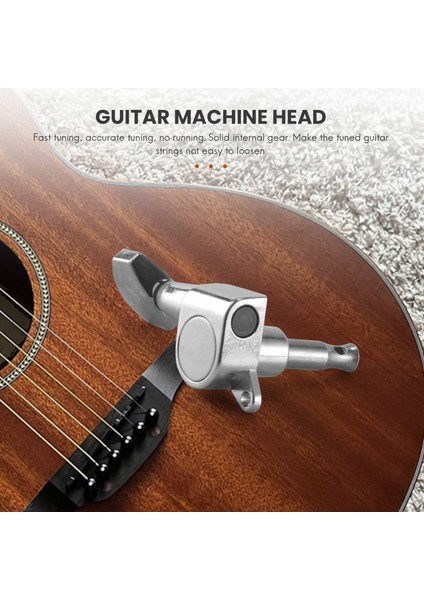 Gitar Mühürlü Küçük Peg Tuning Pegs Akustik Elektro Gitar Gitar Parçaları Için Akort Makine Kafaları (Gümüş 6r) (Yurt Dışından)