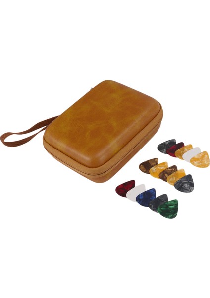 Akustik, Klasik, Elektrik, Bas Gitar Için Tüm Kalınlıkta 0,75 mm ile 15PCS Gitar Seçtikleri Saklama Çantası Ile, Sarı (Yurt Dışından)