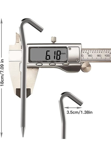 Çadır Kazıkları 8 Adet 18 cm Metal Ağır Çadır Kancaları Alüminyum Alaşımlı Pas Ücretsiz Kamp Çadırı Zemin Kazıkları (Yurt Dışından)