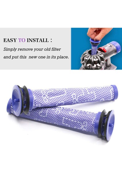 Dyson DC58, DC59, V6, V7, V8 Için 3'lü Paket Ön Filtreler. Dyson Filtre Değişimleri Için Yedek Parça 3 Filtre Kiti (Yurt Dışından)