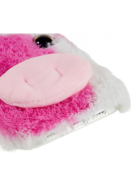 iPhone15 Pro Max Pax Peluş Telefon Kılıfı Süt Inek Kulağı Yumuşak Tpu Kış Sıcak Kapak Gül (Yurt Dışından) modelleri