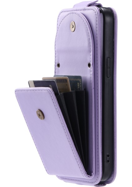iPhone15 Pro Vasal Dikey Flip Telefon Kapağı Kart Torbası-Doğru Deri Deri Kabuğu ile Kart Torbası ile (Yurt Dışından) fırsatları