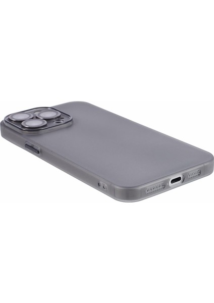 iPhone15 Pro Max Case Anti-Cratch Tpu Tpu Telefon Geri Metal Lens Ring-Grey (Yurt Dışından)