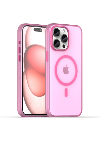iPhone15 Pro Case Case Yarı Saydam Mat Slim Telefon Kapak Pembe (Yurt Dışından)