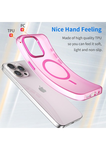 iPhone15 Pro Case Case Yarı Saydam Mat Slim Telefon Kapak Pembe (Yurt Dışından) modelleri