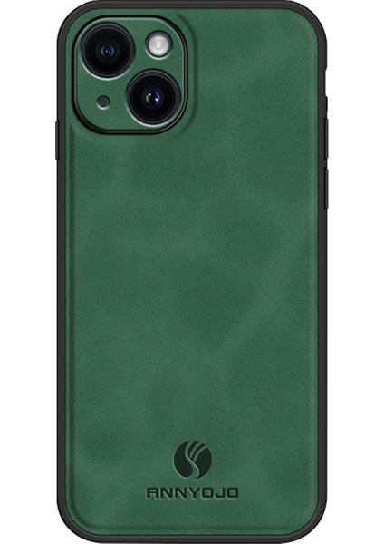 iPhone15 Için Annyojo, Bump Düzeltili Pu Deri+Pc+Tpu Telefon Kapak Yeşil (Yurt Dışından)