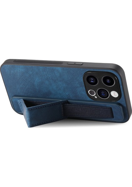 D11 Için iPhone15 Pro Deri+Tpu Telefon Kılıfı Bileklik Kickstand-Blue (Yurt Dışından) fiyatları