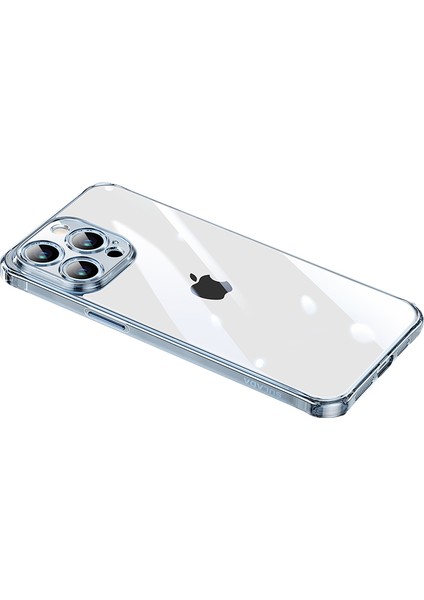 iPhone15 Pro Max Clear Case Tpu Çerçevesi +Temsillalı Cam Geri Telefon Kapak Terazik Mavi (Yurt Dışından)