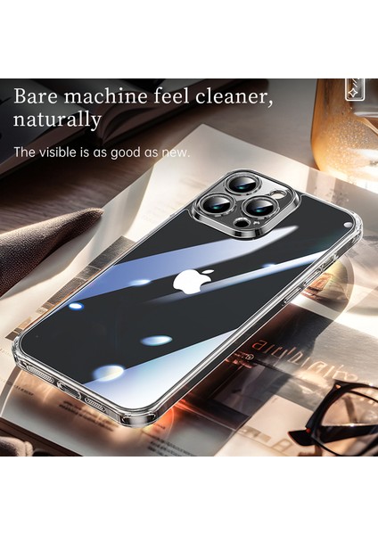 iPhone15 Pro Max Clear Case Tpu Çerçevesi +Temsillalı Cam Geri Telefon Kapak Terazik Mavi (Yurt Dışından)