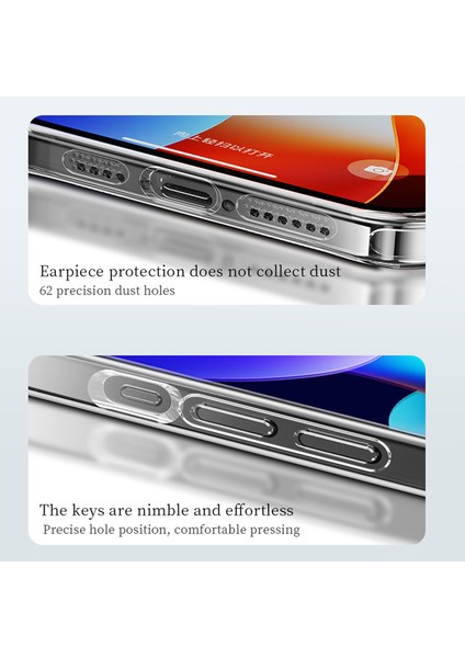 iPhone15 Pro Max Clear Case Tpu Çerçevesi +Temsillalı Cam Geri Telefon Kapak Terazik Mavi (Yurt Dışından)