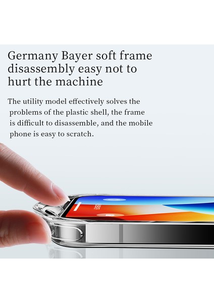 iPhone15 Pro Max Clear Case Tpu Çerçevesi +Temsillalı Cam Geri Telefon Kapak Terazik Mavi (Yurt Dışından)