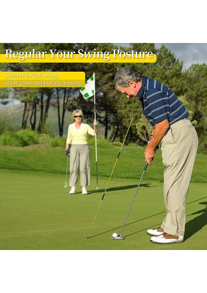 Golf Hizalama Çubukları Eğitim Yardımı 2 Paket, 3 Bölümlü 48 Inç Golf Salıncak Eğitmenleri Katlanabilir Uygulama Çubukları Hedefleme Çubukları (Yurt Dışından) indirimleri