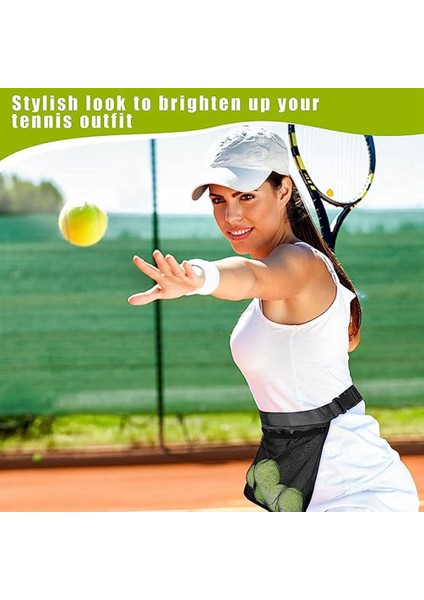 Adet Tenis Topu Tutucu, Tenis Topu Için Tutucu Çanta Bant Tutucu Tenis Topları Için Ayarlanabilir Örgü Çanta Bel Kalça Çanta (Yurt Dışından) modelleri