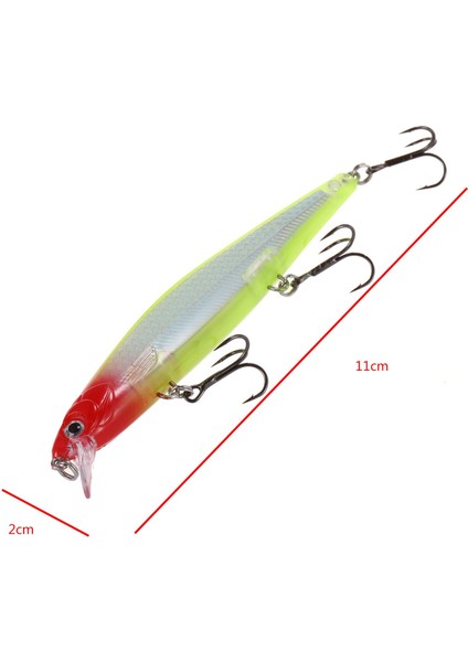 1 Adet Minnow Balıkçılık Cazibesi 11CM 13G Pesca Kanca Balık Wobbler Crankbait Yapay Sert Yem Swimbait B Tarzı Mücadele (Yurt Dışından) modelleri