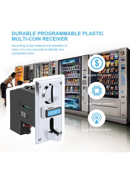 Dayanıklı Programlanabilir Plastik Çoklu Para Alıcı Elektronik Roll Down Para Alıcı Seçici Mekanizması Yan Para Seçici (Yurt Dışından)
