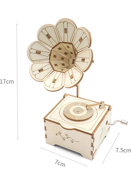 El Yapımı Fonograf Müzik Kutusu Malzemeleri Ahşap Dıy Süsler Retro Müzik Kutusu Yaratıcı Dıy Bilimsel Yaratıcılık Modeli (Yurt Dışından)