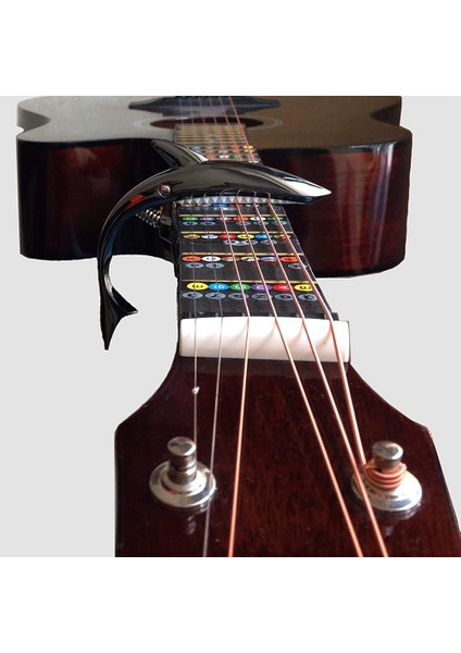 Akustik Elektrik Klasik Gitarlar ve Bas Ukulele Capo Için Köpekbalığı Gitar Capo Çinko Alaşım Capo Pick, Gümüş (Yurt Dışından)