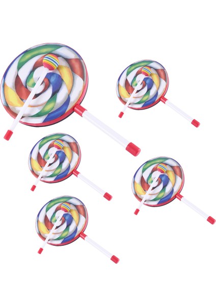 5 Paket 8 Inç Lolipop Davul Çekiç ile Gökkuşağı Renkli Müzik Ritim Aletleri Çocuklar Bebek Çocuk Oyun Oyuncak (Yurt Dışından)