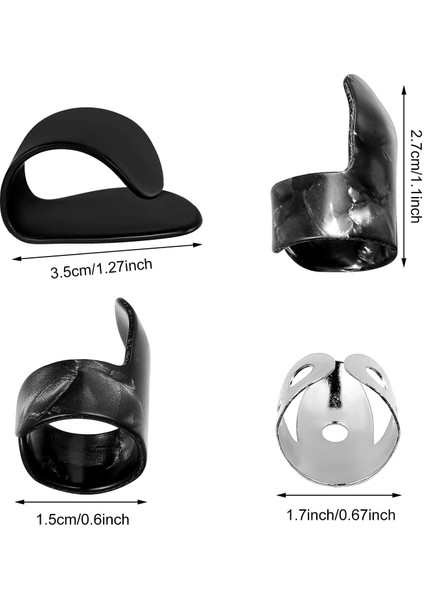 15 Parça Gitar Seçtikleri Yüzük Başparmak Parmak Seçtikleri Akustik Gitar Için Paslanmaz Çelik Parmak Seçtikleri Banjo Bas (Siyah + Gümüş) (Yurt Dışından) fiyatları