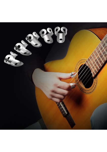 15 Parça Gitar Seçtikleri Yüzük Başparmak Parmak Seçtikleri Akustik Gitar Için Paslanmaz Çelik Parmak Seçtikleri Banjo Bas (Siyah + Gümüş) (Yurt Dışından) indirimleri