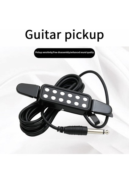 P-102 12 Delikli Akustik Gitar Ses Deliği Pikap Manyetik Dönüştürücü Gitar Parçaları ve Aksesuarları Siyah (Yurt Dışından) modelleri