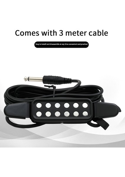 P-102 12 Delikli Akustik Gitar Ses Deliği Pikap Manyetik Dönüştürücü Gitar Parçaları ve Aksesuarları Siyah (Yurt Dışından) fırsatları