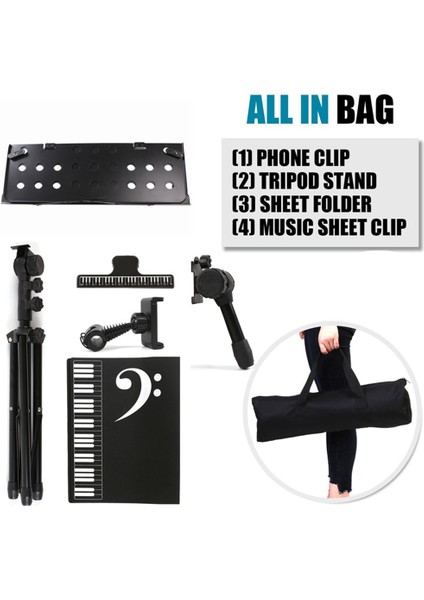 Taşınabilir Müzik Standı Katlanır Müzik Standı Masaüstü Kitaplık Müzik Gitar Parçaları Aksesuarları (Yurt Dışından) modelleri