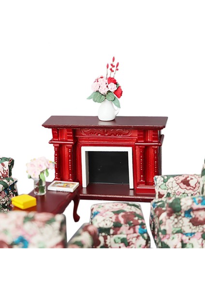 Dollhouse Mobilya, Dollhouse Dekorasyon Mobilya Ahşap Mini Şömine 1/12 Ölçekli Bebek Aksesuarı Çocuklar Için Oyuncak (Yurt Dışından)