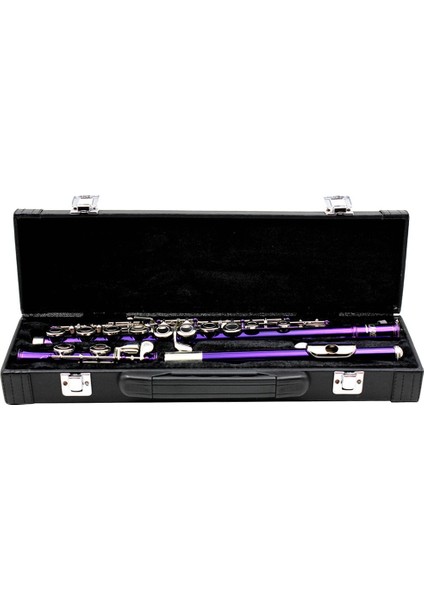 16 Delik Flüt Kutusu Taşınabilir Dayanıklı Flüt Saklama Kutusu Deri Çanta Tüp Müzik Aleti Çantası (Yurt Dışından)