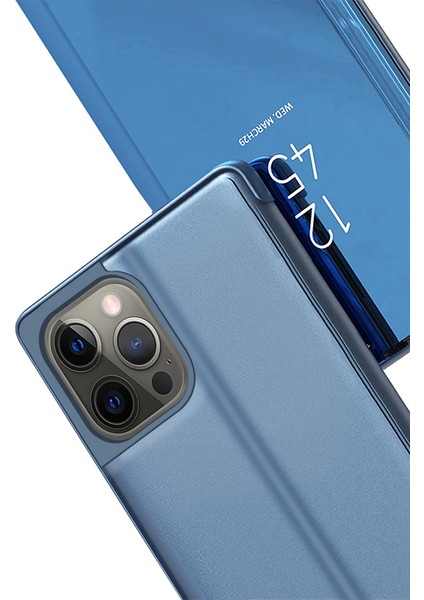 iPhone15 Pro Mızror Yüzey Elektünlücü Deri Stand Stand Kapak Silver Için Pencere Telefon Kılıfını Görüntüle (Yurt Dışından) fırsatları