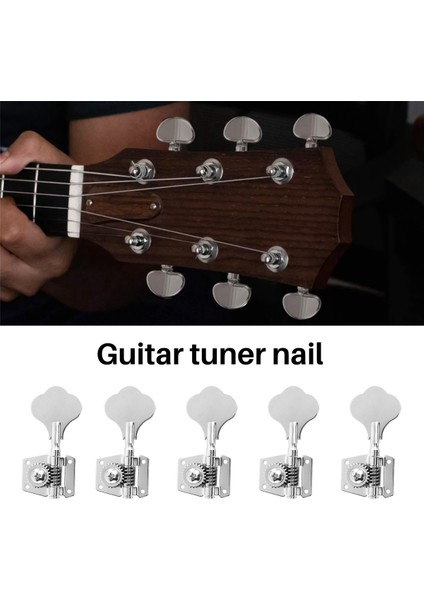 5 Adet Gitar Aksesuarı Vintage Açık Bas Gitar Tuning Tuşları Mandal Makine Kafaları Tuner Siyah 1L4R 5 Dizeleri Bas Gümüş (Yurt Dışından) indirimleri