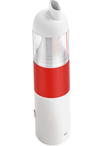 Araba Elektrikli Süpürge Taşınabilir Elektrikli El Süpürgesi Mini Araba Kablosuz Toz Toplayıcı Siklon Emme (Beyaz Kırmızı) (Yurt Dışından)