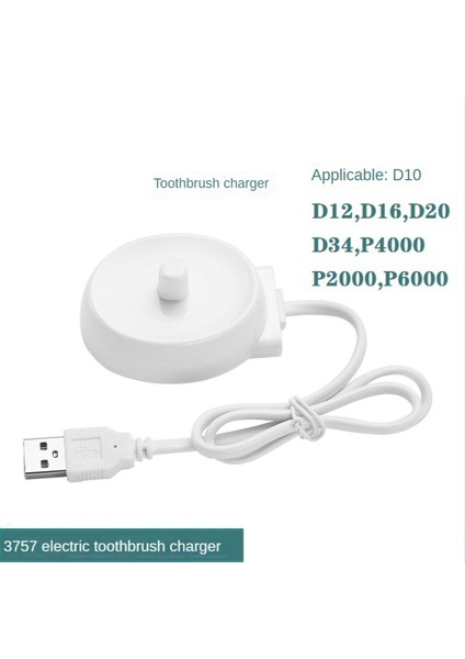 USB Seyahat Şarj Cihazı Dock 3757 Elektrikli Diş Fırçası Şarj Beşiği Braun Oral B Için P2000P4000P6000P7000D10D12D16D20D34 (Yurt Dışından)