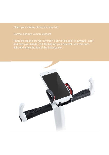 Ninebot S Scooter Sapları Ayarlanabilir Gidon Uzatılabilir El Kontrol Çubuğu Kolu Dıy Yükseltme Aksesuarları, Beyaz (Yurt Dışından)