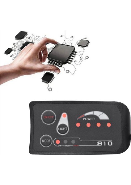 6pın S810 E-Bisiklet Metre LED Ekran IP65 36V Uart Elektrikli Bisiklet Elektrikli Bisiklet Metre (36V) (Yurt Dışından)